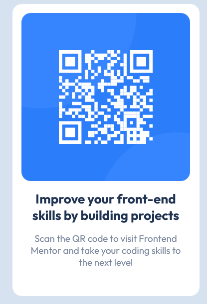 QR Code to direct you to Frontend Mentor